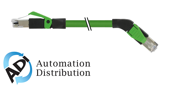 Murrelektronik 7000-74381-7960500 rj45 male 0?? / rj45 male 45?? right shield ethernet, pur 2x2xawg22 shielded gn ul/csa+dragchain 5m