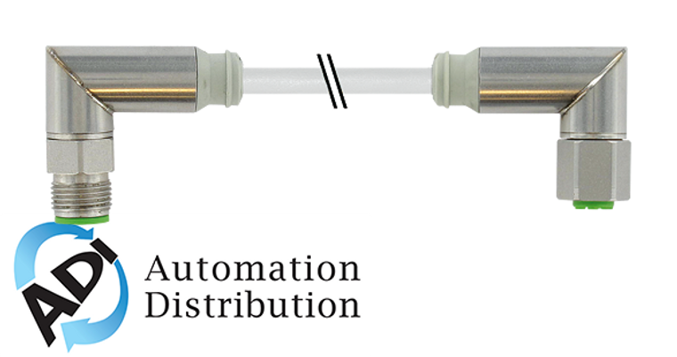 Murrelektronik 7044-40261-2140060 m12-steel male 90?? / m12-steel female 90??, pvc 4x0.34 gy ul/csa 0.6m