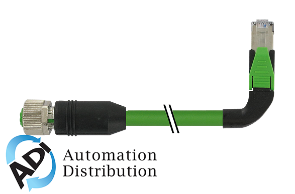 Murrelektronik 7000-44657-7960750 m12 female 0?? / rj45 90?? left shielded ethernet, pur 2x2xawg22 shielded gn ul/csa+dragchain 7,5m