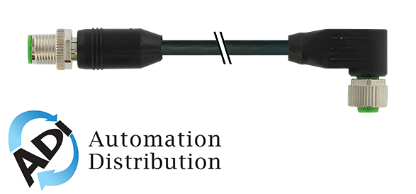 Murrelektronik 7000-40541-6431200 m12 male 0?? / m12 female 90?? shielded, pur 5x0.34 shielded bk ul/csa+drag chain 12m