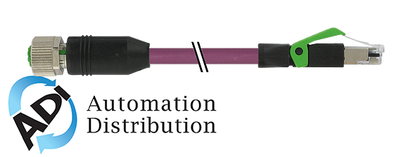 Murrelektronik 7000-44621-7980500 m12 female 0?? / rj45 male 0?? shielded ethernet, pur 2x2xawg22 shielded vt ul/csa+dragchain 5m