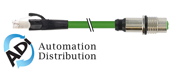 Murrelektronik 7000-51551-7900500 m12 fem. recept. x-cod. / rj45 male 0?? gigabit, pur 4x2xawg26 shielded gn ul/csa 5m