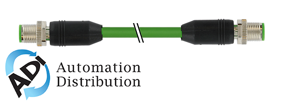 Murrelektronik 7000-44511-7961000 m12 male 0?? / m12 male, 0??, shielded, ethernet, pur 2x2xawg22 shielded gn ul,csa+dragchain 10m