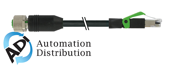 Murrelektronik 7000-44621-8510700 m12 female 0?? / rj45 male 0?? shielded ethernet, pur 2x2xawg22 shielded bk ul/csa+drag chain 7m