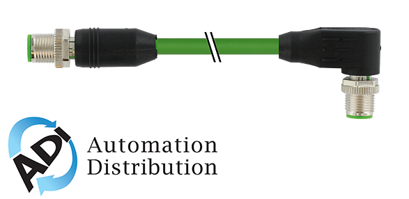 Murrelektronik 7000-44541-7931500 m12 male 0?? / m12 male, 90??, shielded, ethernet, pur 1x4xawg22 shielded gn ul/csa+robot 15m