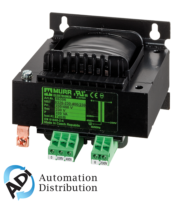 Murrelektronik 86307 mst 1-phase control and isolation transformer, p: 400va in: 230/400vac out: 230vac