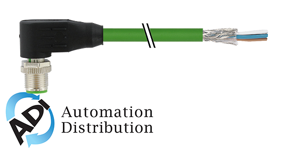 Murrelektronik 7000-14561-7943200 m12 male,90?? shielded, d-cod, ethernet, pur 2x2xawg22 shielded green ul/csa 32m