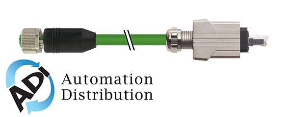 Murrelektronik 7000-44625-7933500 push pull rj45 0?? / m12 female 0?? d-cod., ethernet, pur 1x4xawg22 shielded gn ul/csa+robot 35m