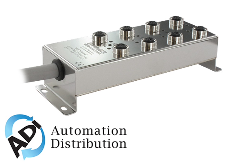 Murrelektronik 8044-78510-4530300 mvp12 steel f&b, 8xm12, 5pole, pre-wired cable, 3.0m tpe-v 16x0.5+3x1.0, ul/csa