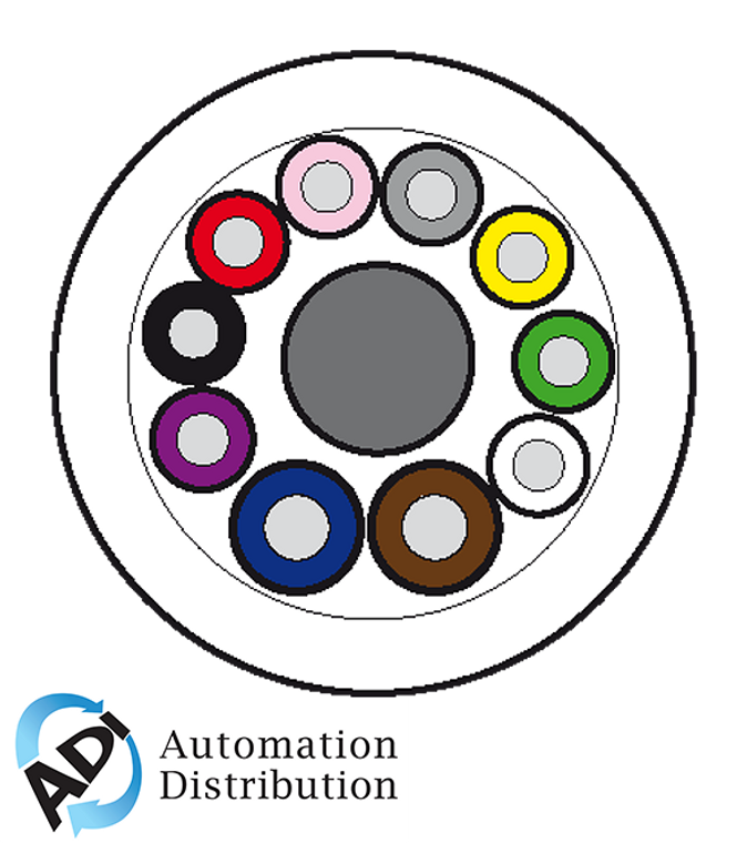 Murrelektronik 8000-00000-3585000 50m main cable pur/pvc-ob 8x0,34+2x0,75