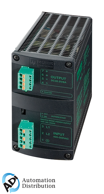 Murrelektronik 857814 mcs power supply 3-phase, in: 360-550vac out: 24-28v/5adc