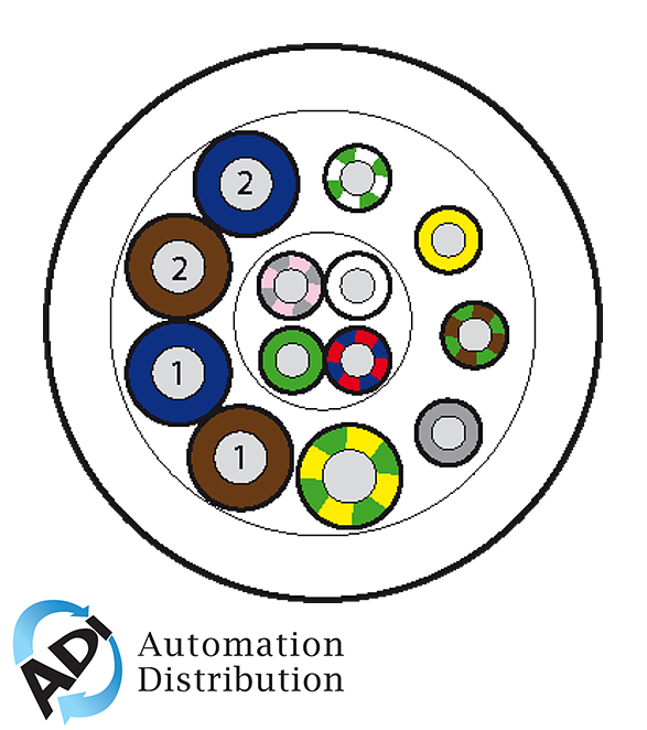 Murrelektronik 8000-00000-3745000 50m main cable pur/pvc-jb 8*0,34+5*0,75