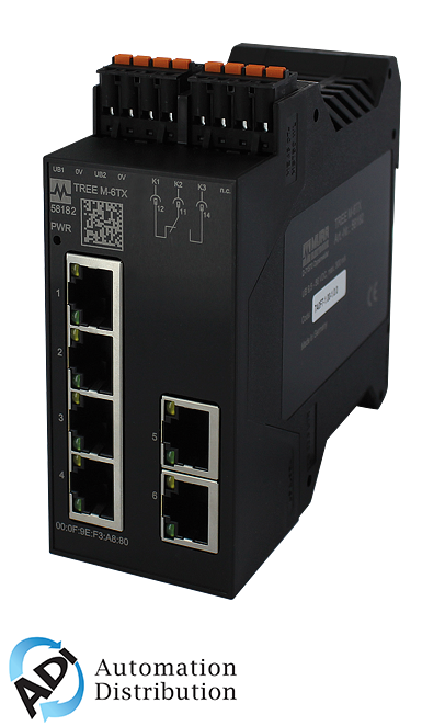 Murrelektronik 58186 tree profinet managed switch  6x10/100bt ip20  plastic rj45
