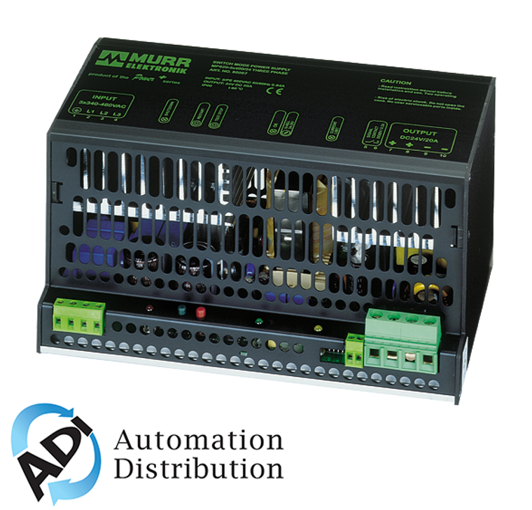 Murrelektronik 85067 mps power supply 3-phase, in: 340-460vac out: 22-28v/20adc