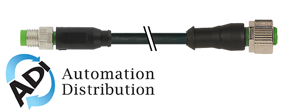 Murrelektronik 7000-88251-6110030 m8 male 0?? / m12 female 0??, pvc 4x0.25 bk ul/csa 0.3m Pack of 10