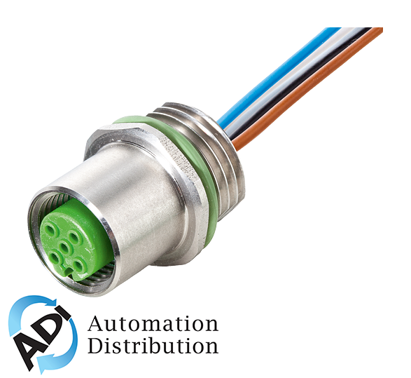 Murrelektronik 7002-13561-9720050 m12 female receptacle a-cod. front mount v2a, pp-wires 5x0.34 0.5m Pack of 10