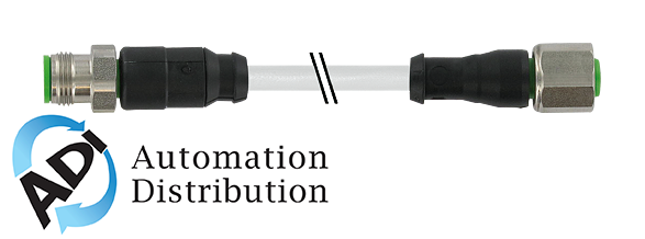 Murrelektronik 7002-40021-2340500 m12 male 0?? / m12 female 0?? v2a, pur 4x0.34 gy ul/csa+drag chain 5m Pack of 10