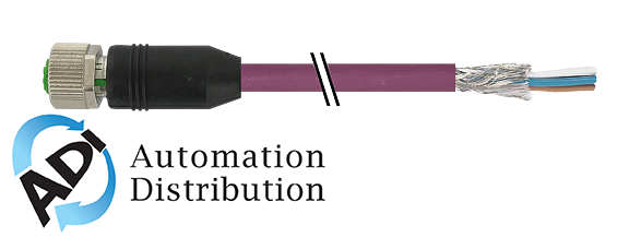 Murrelektronik 7000-14261-7990500 m12 female 0?? shielded, b coded ,interbus, pur 3x2x0.25 shielded violet 5m Pack of 10