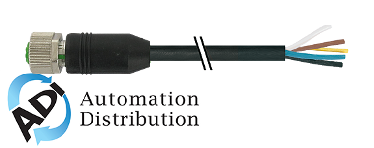 Murrelektronik 7999-12241-6381000 m12 female 0??, pur 5x0.75 black ul/csa, drag ch 10m Pack of 100