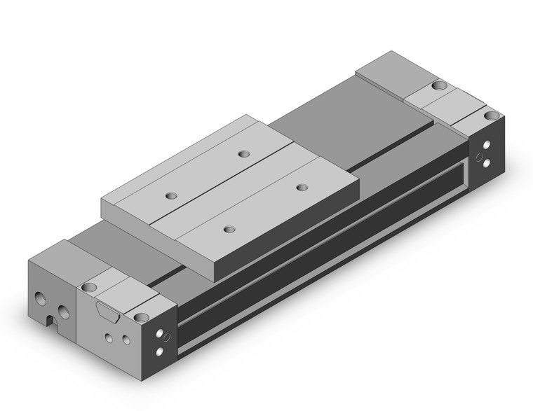 <h2>Rodless Cylinder, MY1H, Mechanically Jointed, Standard Bores - High Precision Guide</h2><p><h3>The MY1H Rodless Cylinders have a one-piece carriage and piston that runs its entire stroke length housed with an inner seal belt to maintain air pressure combined with an outer dust seal band to protect from contaminants. This design offers a compact footprint compared to rod-style cylinders and features a low profile. The integrated high precision linear guide improves positioning accuracy and repeatability. It also features an end-lock option capable of holding the carriage position at the stroke end. Air cushions are standard and external shock absorbers are optional.</h3>- Bore sizes: 16, 20 mm<br>- Stroke lengths: 50, 100, 150, 200, 250, 300, 350, 400, 450, 500, 550, 600 mm<br>- Minimum operating pressure: 0.15 MPa (22 psi)<br>- Speed: 100~1000 mm/sec (w/o stroke adjustment bolt), 100~1500 mm/sec (external shock absorber)<br>- Long stroke option: up to 1000 mm (XB11)<br>- Auto switch capable<br>- <p><a href="https://content2.smcetech.com/pdf/MY1.pdf" target="_blank">Series Catalog</a>