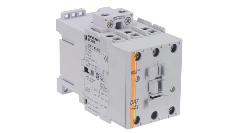 Sprecher + Schuh CA7-43-00-120-L22 contactor 43a 120vac +2no2nc 01ECAM0000H0003