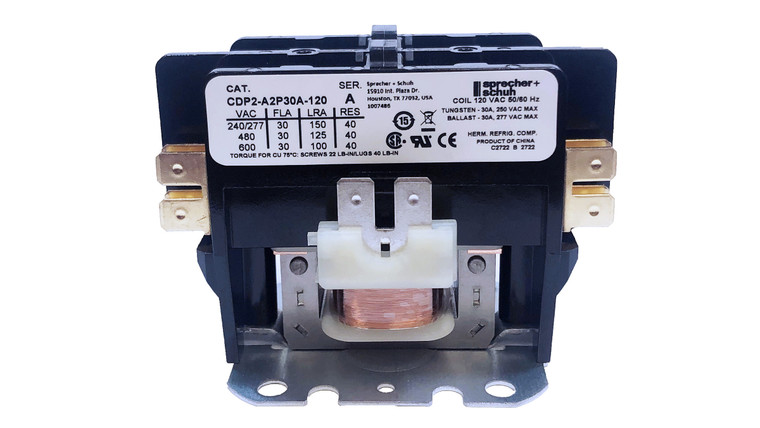 Sprecher + Schuh CDP2-A2P40A-277 contactor 40a 2-p 277vac HCCY2XV04GG407