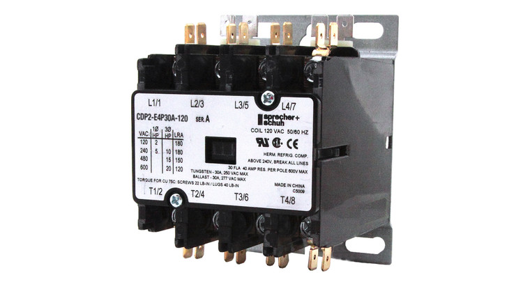 Sprecher + Schuh CDP2-E4P30A-24 contactor 30a 4-p 24vac HCCY4XQ02RA407