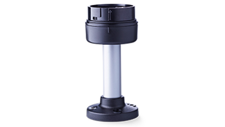 Sprecher + Schuh 910744900 PC7 Warning Tower Component Aluminum Tube Base 400mm with Black Plastic Foot and Silver Pole