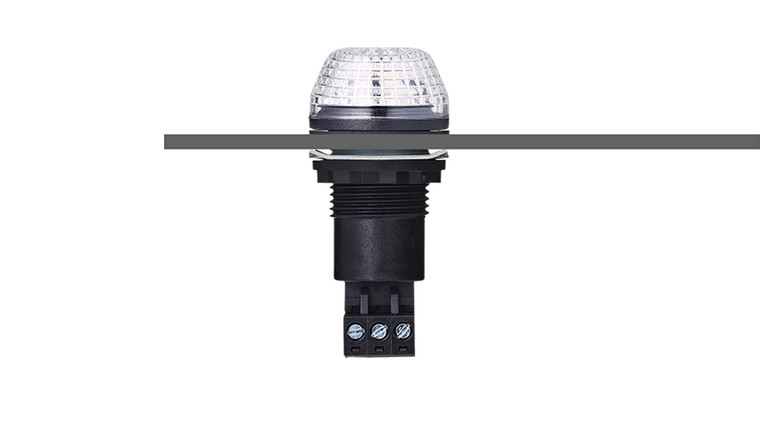 Sprecher + Schuh 800104313 M22 Panel Mount Signaling IBS 30mm Beacon Steady/Flashing LED Clear 230-240V AC Gray IP65