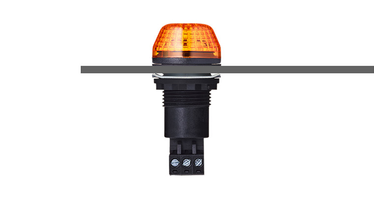 Sprecher + Schuh 800511310 M22 Panel Mount Signaling ISS 30mm Beacon Strobe LED Amber/Black 120V