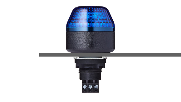 Sprecher + Schuh 801505313 M22 Panel Mount Signaling Beacon, Steady/Flashing LED, Blue/Black, 230-240V AC, IP65
