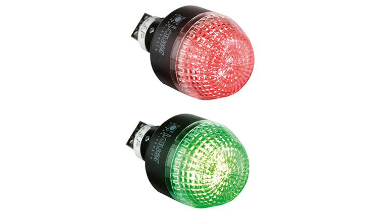 Sprecher + Schuh 802226405 Dual Steady IDL65 Panel Mount Signaling Beacon Strobe, Multi-color LED Red/Green, 24V AC/DC, Gray, IP65