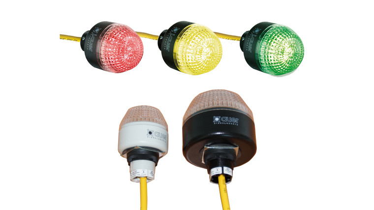 Sprecher + Schuh 802550310 M22 Panel Mount Signaling IML 65mm Beacon, Steady Multi-color LED (Red/Green/Yellow), 110-120V AC, Black, IP67 & UL Type 4/4x/13