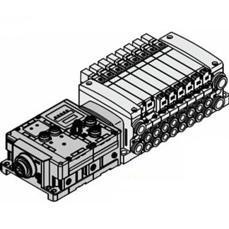SMC VV5QC21-08C6SD6WS2N VQC2000 Series 5 Port Solenoid Valve Base Mounted Plug-in Unit How to Order Manifold EX600