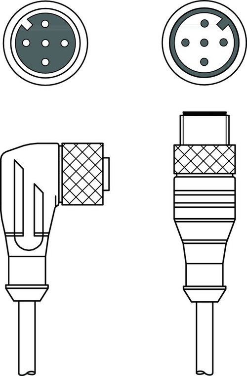 Leuze KDS S-M12-5A-M12-5A-P1-006-3DP Interconnection cable