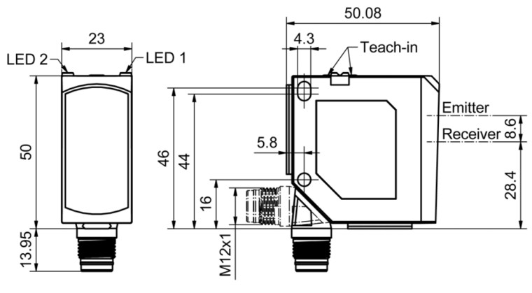 SensoPart FR 55-RLAP-70-PNSIL-L5 Distance sensor with a reflector for large distances  Time-of-flight technology and IO-Link