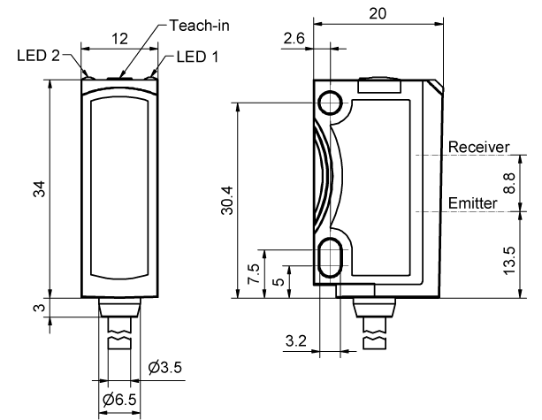 SensoPart FT 25-BH-PNSL-KM4 Photoelectric diffuse sensor with background suppression