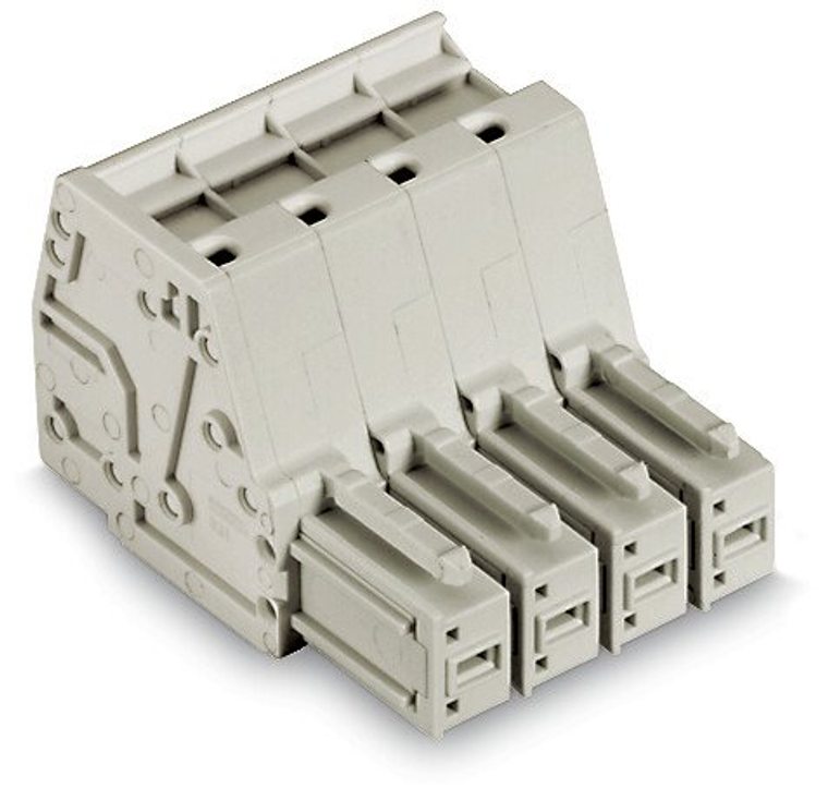 Wago 831-3104/000-9037 1-conductor female connector, Push-in CAGE CLAMP®, light gray