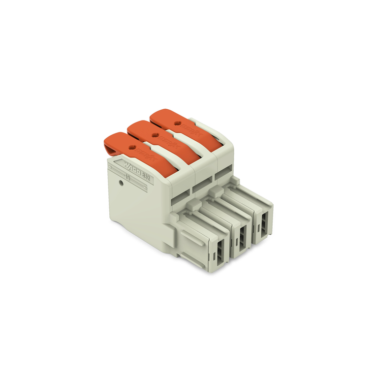 Wago 832-1103/000-9037 1-conductor female connector, lever Push-in CAGE CLAMP®, light gray