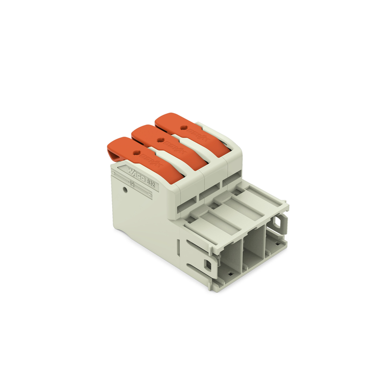 Wago 832-1203/000-9034 1-conductor male connector, lever Push-in CAGE CLAMP®, light gray