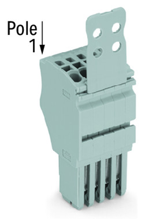 Wago 2020-107/134-000 1-conductor female connector, Push-in CAGE CLAMP®, gray