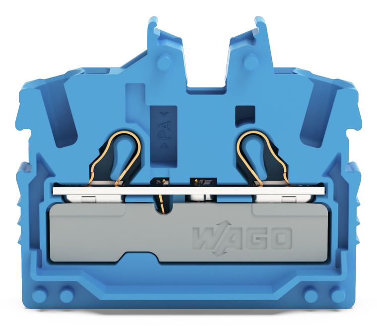 Wago 2052-324 2-conductor miniature through tb with operating slots 2.5 mm²,  blue