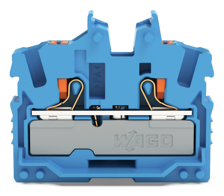 Wago 2252-304 2-conductor miniature through tb with push-button 2.5 mm²,  blue