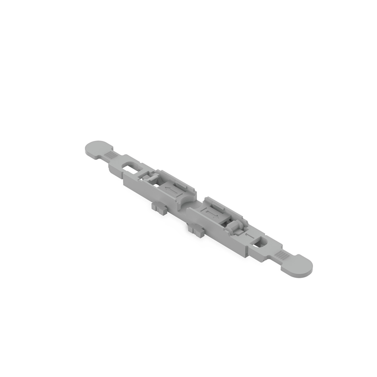 Wago 221-2511 Mounting Carrier with Strain Relief, 1-Way, Snap-In, Gray, Pack of 5
