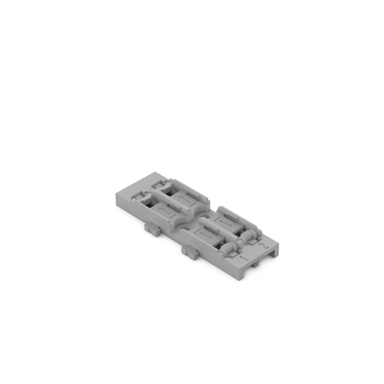 Wago 221-2522 Mounting Carrier for 221 Series Inline Splicing Connector, 2-Way, Gray, Pack of 5