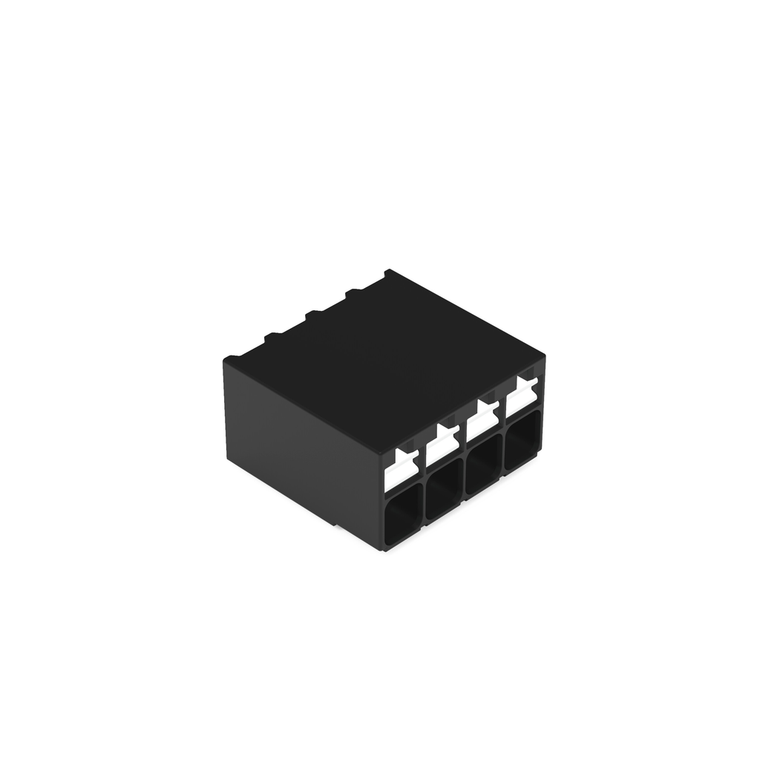 Wago SMD PCB terminal block, push-button 1.5 mm² Pin spacing 3.5 mm 4-pole, black Pack of 515