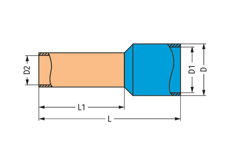 Wago Ferrule, Sleeve for 2.5 mm² / AWG 14 insulated, blue Pack of 1000