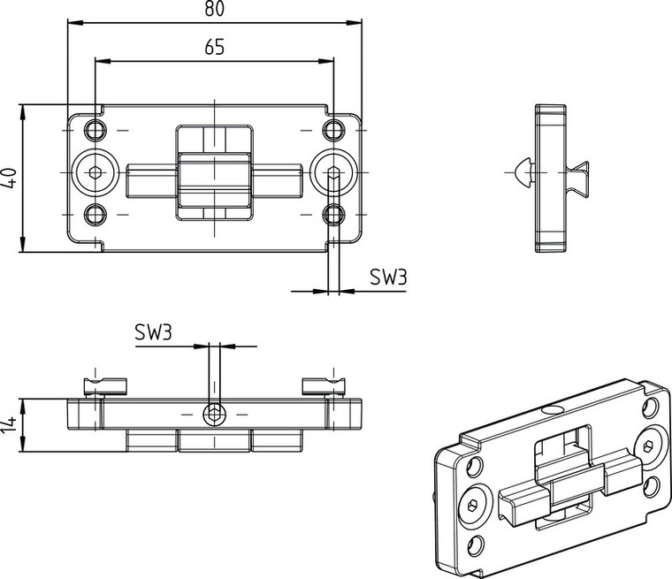 BT-2P45 Mounting bracket