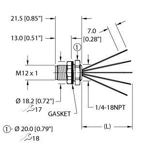 Turck Efsbq-A5.500.2-1 Actuator and Sensor Receptacle, Front Mount