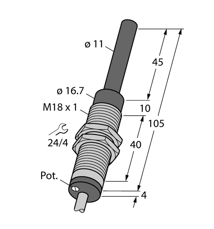 Turck Wi40-M18-Liu5/Cs11811 Inductive 1536681